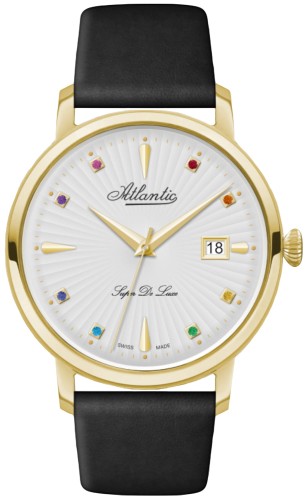 Zegarek damski Atlantic De Luxe Diamonds Sapphire 29355.45.29LBK
