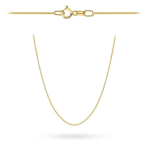 Łańcuszek złoty pr. 585 - splot pancerka gładka 42 cm 