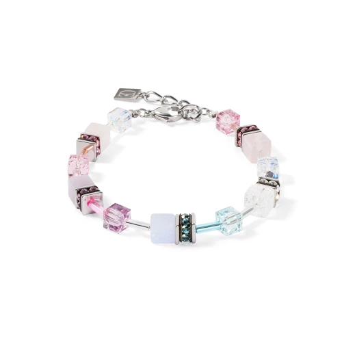 Bransoletka Coeur de Lion GeoCUBE® Iconic Precious różowo-liliowa 4905/30-1927