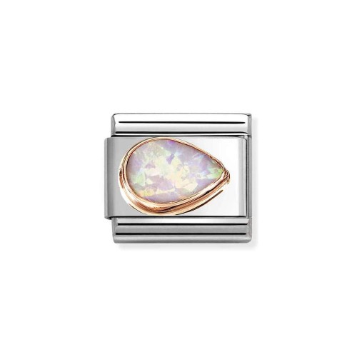 Element Link Nomination Composable Rose Gold Różowy Opal prawa kropla 430514/38