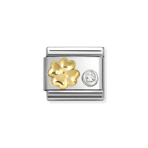 Element Link Nomination Composable Gold & Silver Czterolistna koniczynka 630301/03