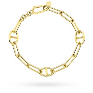 Bransoletka złota długie ogniwa i owalne elementy 
