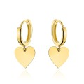 Kolczyki złote kółeczka z wiszącym sercem (Gramatura: 1.60)