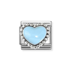 Element Link Nomination Composable Silver Niebieskie serce 330204/34