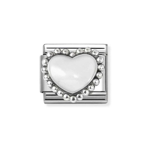 Element Link Nomination Composable Silver Białe serce 330204/36