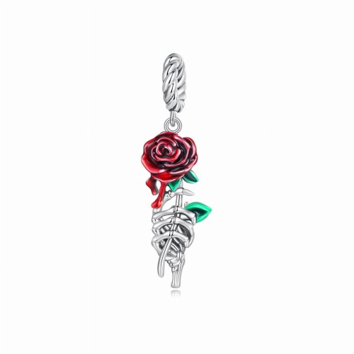 Srebrny charms Ornamo Szkarłatna Róża ORSCC2404