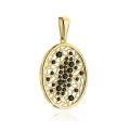 Zawieszka złota ażurowy owal z czarnymi kamieniami (Gramatura: 2.63)