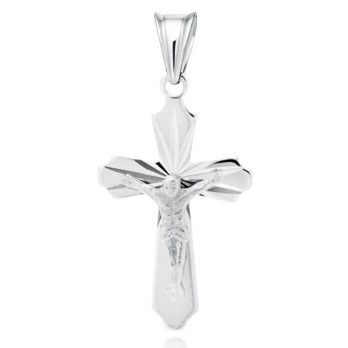 Srebrna zawieszka krzyżyk diamentowany SL-K0245R