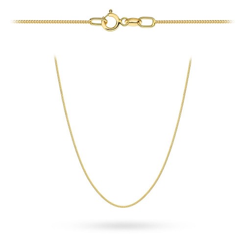 Łańcuszek złoty pr. 585 - splot pancerka gładka 40 cm super lekki 