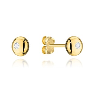 Kolczyki złote kółka z centralną cyrkonią