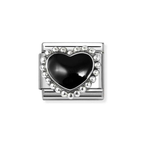 Element Link Nomination Composable Silver Czarne Serce 330204/38