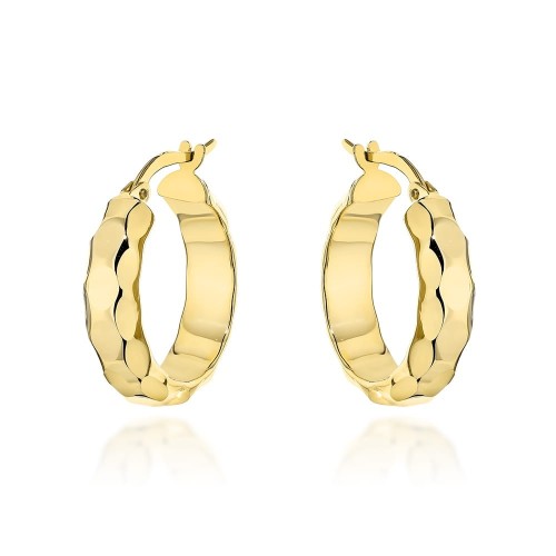 Kolczyki złote kółka z diamentowaniem