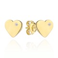 Kolczyki złote serduszko z cyrkonią z boku (Gramatura: 0.78)