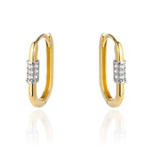 Kolczyki złote kółka z cyrkoniami na środku