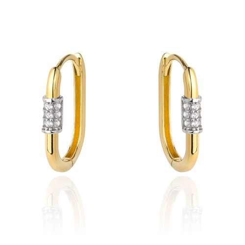 Kolczyki złote kółka z cyrkoniami na środku