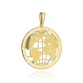 Zawieszka złota kula ziemska średnia (Gramatura: 1.86)
