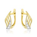 Kolczyki złote skrzydła zdobione cyrkoniami (Gramatura: 2.02)