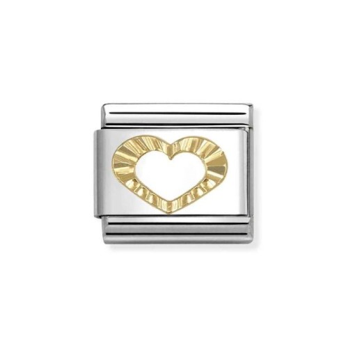 Element Link Nomination Composable Gold diamentowane serce 030149/63