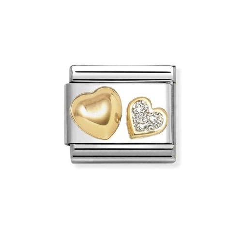Element Link Nomination Composable Gold dwa serca 030220/26