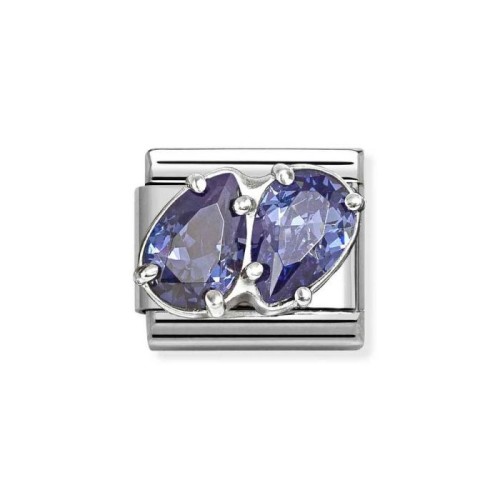 Element Link Nomination Composable Silver dwie niebieskie cyrkonie 330329/13