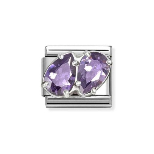 Element Link Nomination Composable Silver dwie fioletowe cyrkonie 330329/14