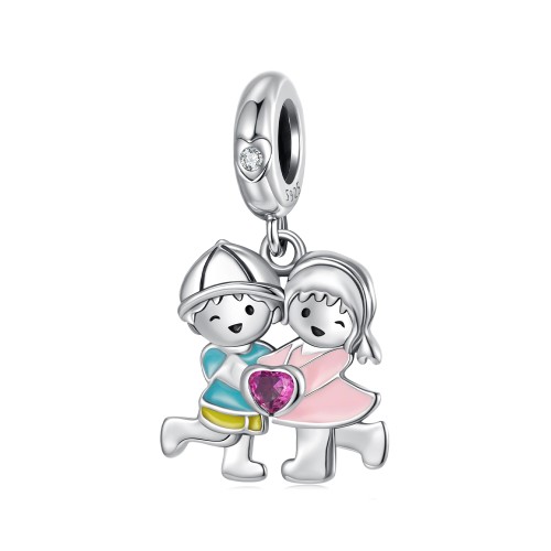 Srebrny charms zawieszka Ornamo Chłopczyk i Dziewczynka ORSCC3077