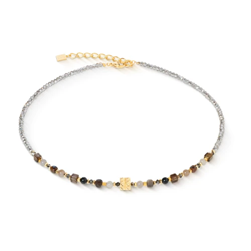 Naszyjnik Coeur de Lion z kryształkami Brown i Grey 4347/10-1112