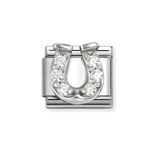 Element Link Nomination Composable Silver Podkowa z białymi cyrkoniami  330304/51