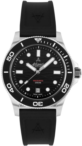 Zegarek męski Atlantic Mariner Quartz Wave Black on PU Strap 81371.41.69PU