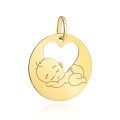 Zawieszka złota kółeczko z sercem i maluszek (Gramatura: 1.29)