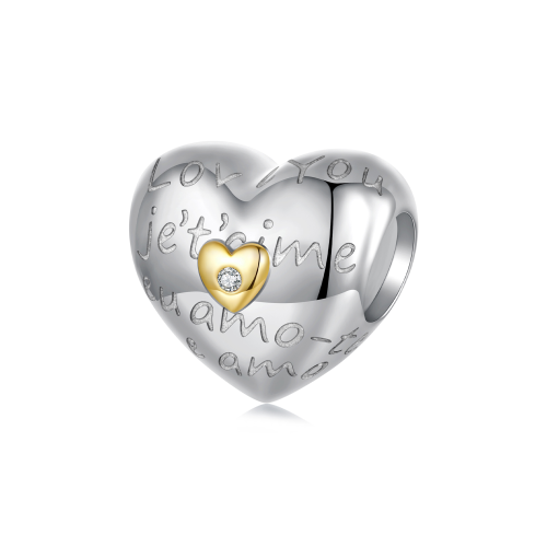 Srebrny charms Ornamo Serce I Love You ORBSC1135