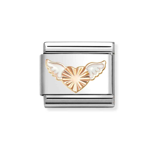 Element Link Nomination Composable Rose Latające diamentowane serce 430202/46