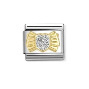 Element Link Nomination Composable Gold Kokardka Brokatowe Serce 030220/25
