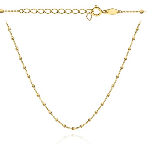 Naszyjnik złoty z kulkami diamentowanymi 39+3cm 