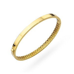Bransoletka złota sztywna o gładkim wykończeniu 