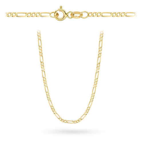 Łańcuszek złoty pr. 585 - splot figaro 55 cm 