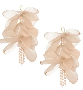 Kolczyki By Dziubeka beżowe z kryształkami KBL2019