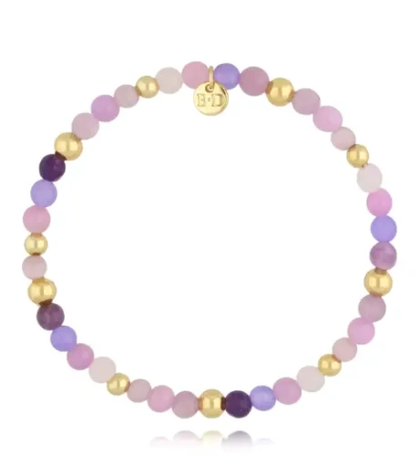 Bransoletka By Dziubeka fioletowa z kamieniami Lilac BSC2061