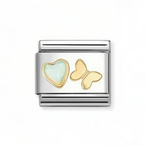Element Link Nomination Composable Gold Serce opal i Motyl 030523/11