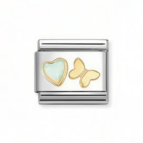 Element Link Nomination Composable Gold Serce opal i Motyl 030523/11