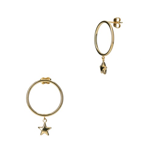 Złote kolczyki Koła z Gwiazdkami PANKOL14 próba 333