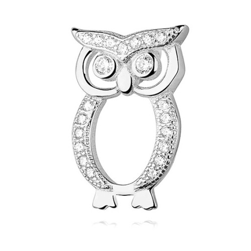 Srebrna zawieszka sowa z cyrkoniami SL-Z1066C