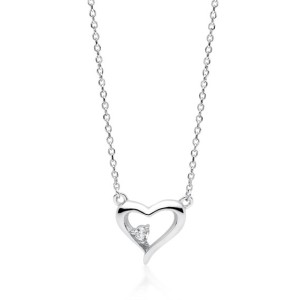 Srebrny naszyjnik serce z cyrkonią SL-Z1765N