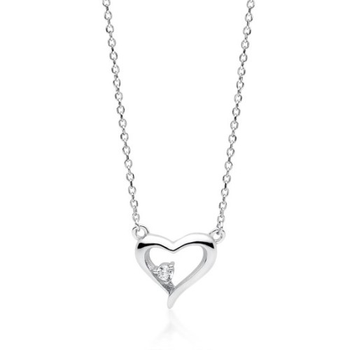 Srebrny naszyjnik serce z cyrkonią SL-Z1765N