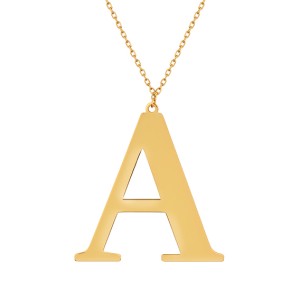 Srebrny naszyjnik pozłacany literka A SL-LZ0003NG-A