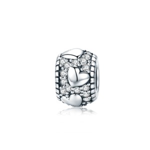 Srebrny charms Ornamo Serduszka Otoczone Cyrkoniami ORSCC798 