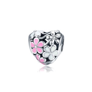 Srebrny charms Ornamo Kwieciste Serce ORSCC761