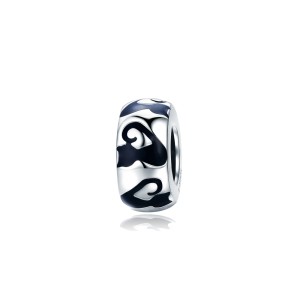 Srebrny charms Ornamo Czarne Koty ORSCC825 