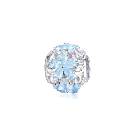 Srebrny charms Ornamo Krystaliczne Kwiatki ORSCC941 