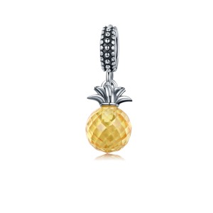 Srebrny charms zawieszka Ornamo Żółty Ananas ORSCC150 